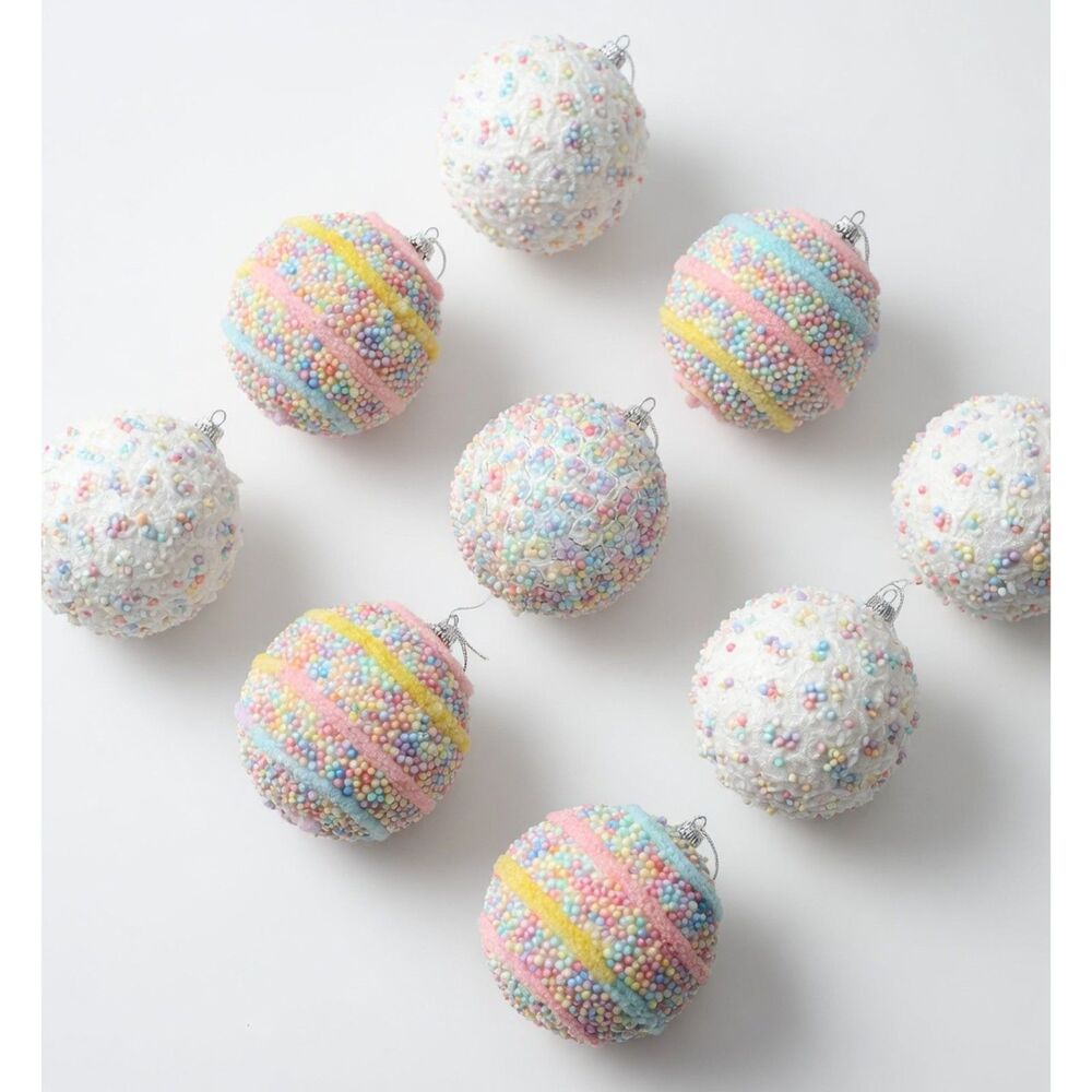Nazada Set of 9 3" Christmas Candy Color Pastel Macaron Shatterproof Foam Balls - Picture 4 of 11